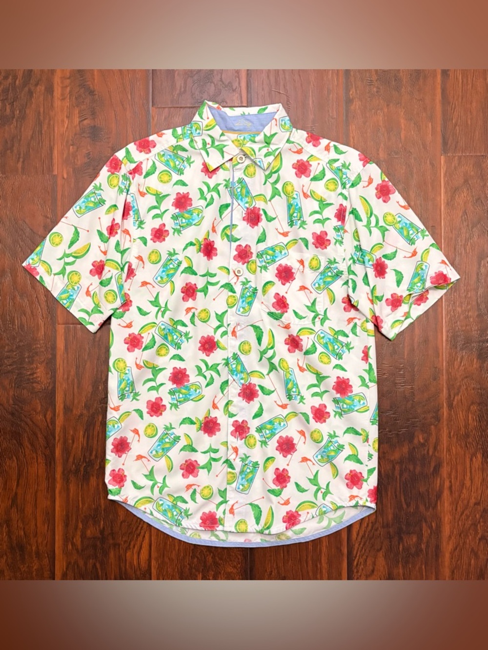 Tommy Bahama Mojito Bay Hawaiian Shirt Men’s XS Cocktail Print Lime Tropical